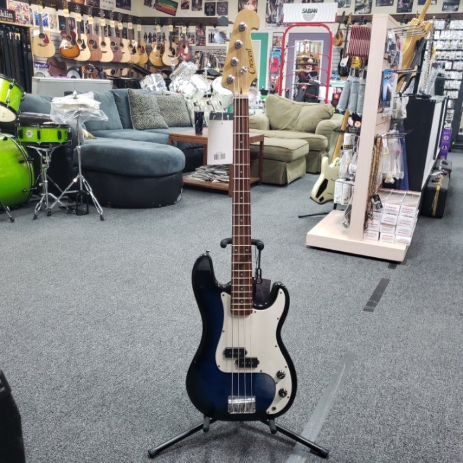 Crescent Bass Guitar Blue